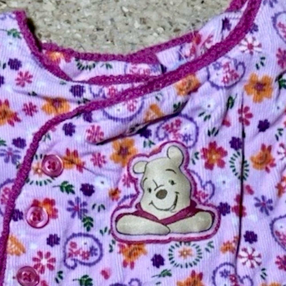 Disney Baby Winnie the Pooh Girl Corduroy Jumper‎ Dress Pink Paisley 6-9m VTG